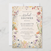 Vintage Wildflowers Garden Bridal Shower Kaart (Voorkant)