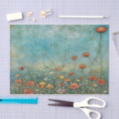Vintage wildflowers poppies landscape tissuepapier (Craft)