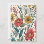 Vintage Wildflowers Wedding Invitation Save The Date (Achterkant)