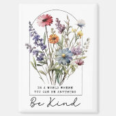 Vintage Wildflowers with Quote - Be Kind Magneet (Voorkant)