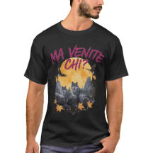 Vintage Wildlife "MA VENITE CHI?" Grafische T-Shir