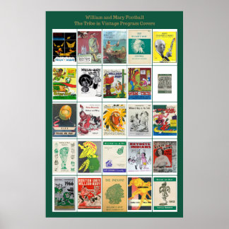 Vintage William en Mary Football Program Hoesjes Poster