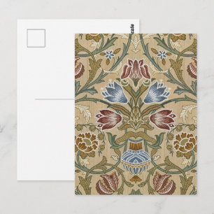 Vintage William Morris Brocaat Bloem Symmetrisch Briefkaart