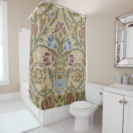 Vintage William Morris Brocaat Bloem symmetrisch Douchegordijn