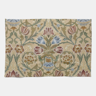 Vintage William Morris Brocaat Bloem Symmetrisch Theedoek