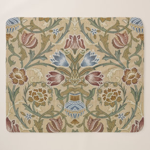 Vintage William Morris Brocaat Bloemmotief Symmetr Sherpa Deken