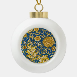 Vintage William Morris Cherwell Blauwe Bloem Kunst Keramische Bal Ornament
