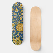 Vintage William Morris Cherwell Blauwe Bloem Kunst Persoonlijk Skateboard (Voorkant)