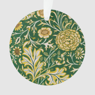 Vintage William Morris Cherwell Groen Bloem Motief Ornament