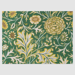 Vintage William Morris Cherwell Groen Bloem Motief Tissuepapier