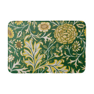 Vintage William Morris Cherwell Groen Bloemmotief Badmat