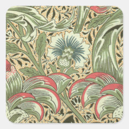 Vintage William Morris Corncockle Flowers Vierkante Sticker