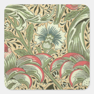 Vintage William Morris Corncockle Flowers Vierkante Sticker
