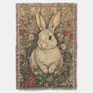 Vintage William Morris Cottage Tan Konijn Deken