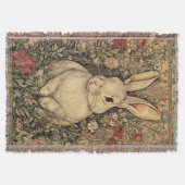 Vintage William Morris Cottage Tan Konijn Deken (Voorkant)