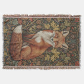 Vintage William Morris Cottage Vos Herfst Deken (Voorkant)