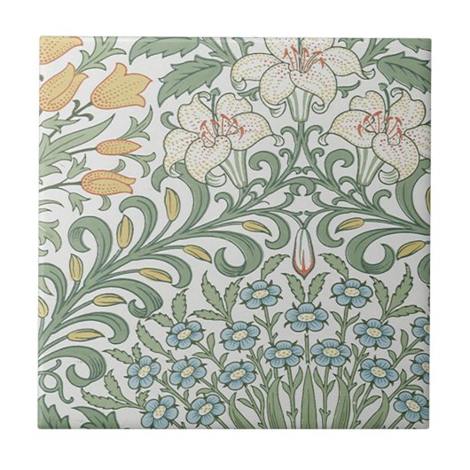 Vintage William Morris Garden Tegeltje (Voorkant)