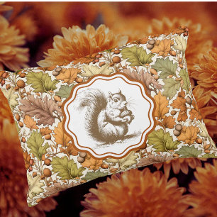 Vintage William Morris Herfstblad Bes Eekhoorn Buitenkussen