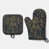 Vintage William Morris–Levensboom Ovenwant & Pannenlap Set (Voorkant)