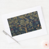 Vintage William Morris–Levensboom Rechthoekige Sticker (Envelop)