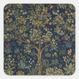 Vintage William Morris–Levensboom Vierkante Sticker