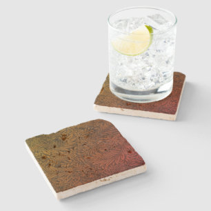 Vintage William Morris Oranje Larkspur Botanisch Stenen Onderzetter