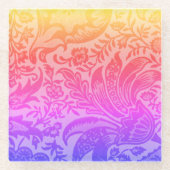 Vintage William Morris Rainbow Botanical Glazen Onderzetter (Voorkant)