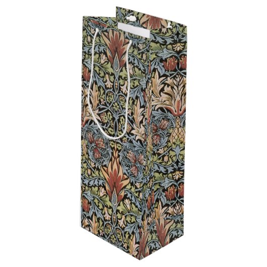 Vintage William Morris Snakehead Wijn Cadeautas (Voorkant Gekanteld)