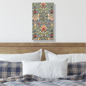 Vintage William Morris Snakeshead Canvas Afdruk (Insitu (Slaapkamer))