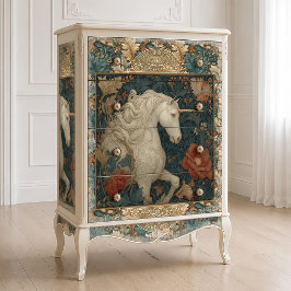 Vintage William Morris Stijl Eenhoorn Bloemmotief Tissuepapier