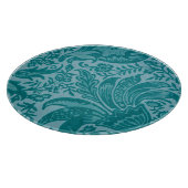 Vintage William Morris Turquoise Groen Botanisch Snijplank (Hoek)