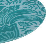Vintage William Morris Turquoise Groen Botanisch Snijplank (Hoek)