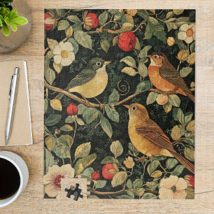 Vintage William Morris vogel bloem kunst Legpuzzel
