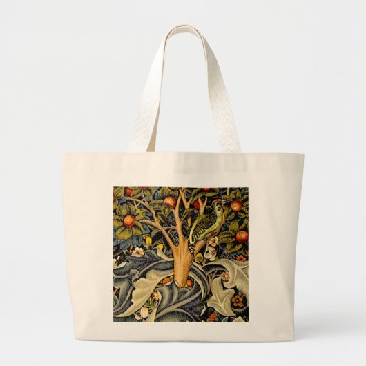 Vintage William Morris Woodpeckers Grote Tote Bag (Voorkant)