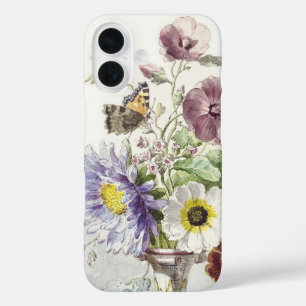 Vintage William van Leen Vlinder Bloem Kunst iPhone 16 Hoesje