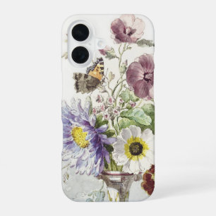 Vintage William van Leen Vlinder Bloem Kunst iPhone 16 Hoesje