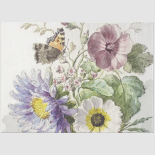 Vintage William van Leen Vlinder Bloem Kunst Tissuepapier