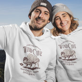 Vintage Wind Cave National Park Buffalo Graphic Hoodie