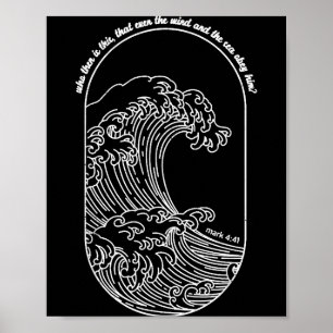 Vintage Wind En Golven Gehoorzamen Christelijke Je Poster
