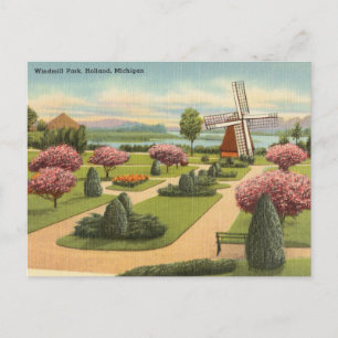 Vintage, Windmill Park, Holland, Michigan Briefkaart