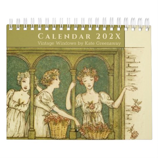 Vintage Windows van Kate Greenaway Meisjes & Kinde Kalender (Hoes)