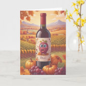 Vintage Wine Barrel Celebration Kaart (Gele Bloem)