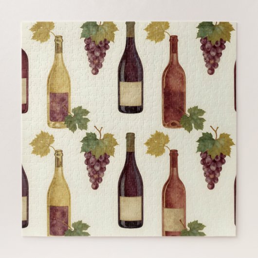 Vintage Wine Bottle Grapevine Pattern Legpuzzel (Verticaal)