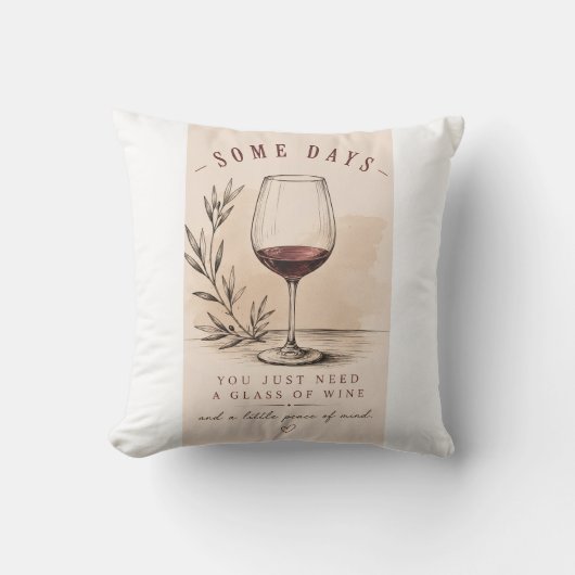 Vintage Wine Lover | Red Wine Design Kussen (Voorkant)