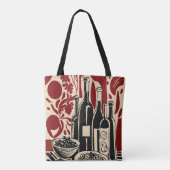 Vintage Wine Tote Bag (Achterkant)
