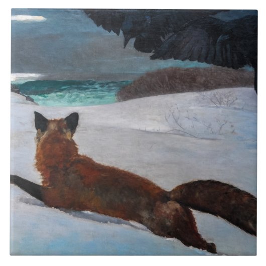 Vintage Winslow Homer Fox Hunt Poster Tegeltje (Voorkant)