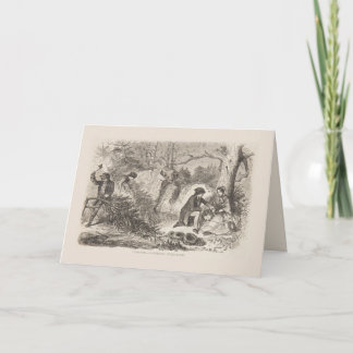 Vintage Winslow Homer 'Sparren voor Kerstmis'  Kaart