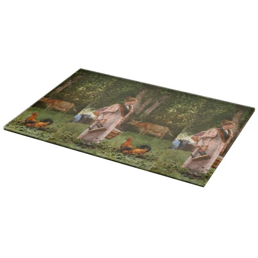 Vintage Winslow homer The Milk Maid Snijplank (Hoek)