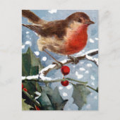 Vintage Winter Bird Briefkaart (Voorkant)