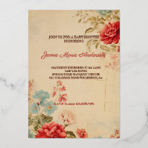 Vintage Winter Bloem Kerstmis Baby Shower